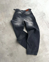 Threebooy New Retro Black Tie Dye High Waisted Slouchy Jeans Mens Womens Hip Hop Y2k Baggy Jeans Straight Harajuku Denim Pants Streetwear